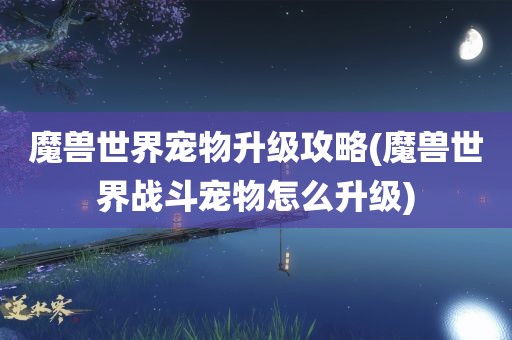 魔兽世界宠物升级攻略(魔兽世界战斗宠物怎么升级)