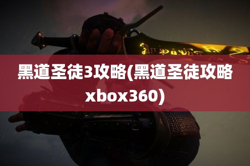 黑道圣徒3攻略(黑道圣徒攻略xbox360)