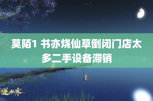 莫陌1 书亦烧仙草倒闭门店太多二手设备滞销