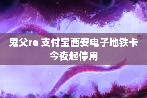 鬼父re 支付宝西安电子地铁卡今夜起停用