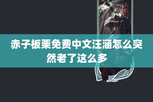 赤子板栗免费中文汪涵怎么突然老了这么多