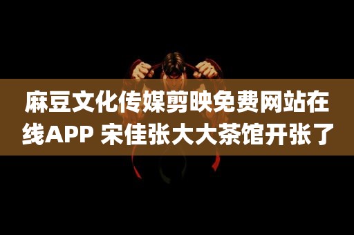 麻豆文化传媒剪映免费网站在线APP 宋佳张大大茶馆开张了