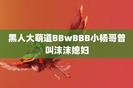 黑人大萌道BBwBBB小杨哥曾叫沫沫媳妇