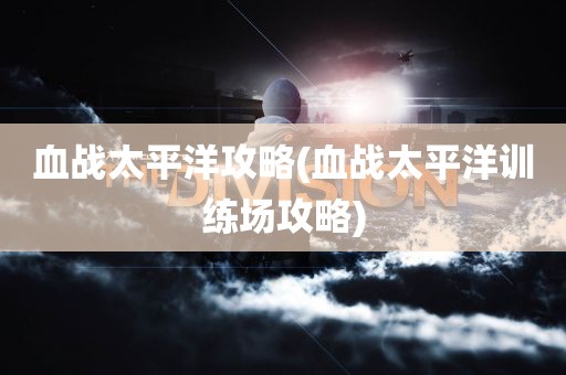 血战太平洋攻略(血战太平洋训练场攻略)