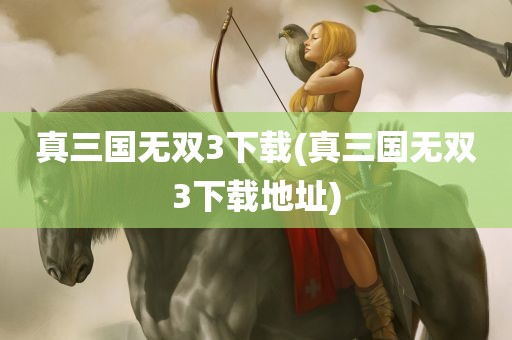 真三国无双3下载(真三国无双3下载地址)