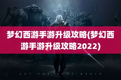 梦幻西游手游升级攻略(梦幻西游手游升级攻略2022)