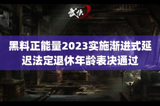 黑料正能量2023实施渐进式延迟法定退休年龄表决通过