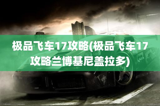 极品飞车17攻略(极品飞车17攻略兰博基尼盖拉多)