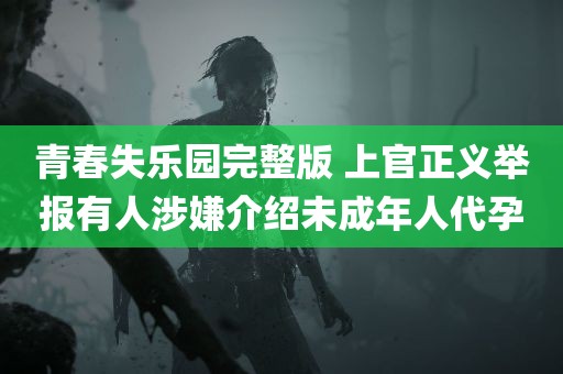 青春失乐园完整版 上官正义举报有人涉嫌介绍未成年人代孕