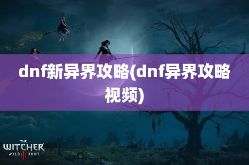 dnf新异界攻略(dnf异界攻略视频)