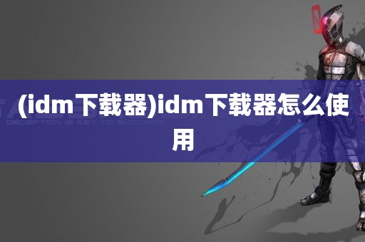 (idm下载器)idm下载器怎么使用