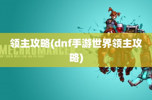 领主攻略(dnf手游世界领主攻略)