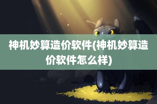 神机妙算造价软件(神机妙算造价软件怎么样)