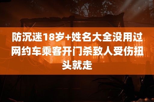 防沉迷18岁+姓名大全没用过网约车乘客开门杀致人受伤扭头就走