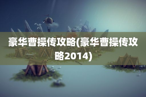 豪华曹操传攻略(豪华曹操传攻略2014)