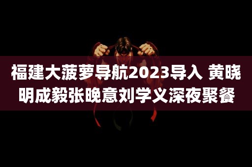 福建大菠萝导航2023导入 黄晓明成毅张晚意刘学义深夜聚餐