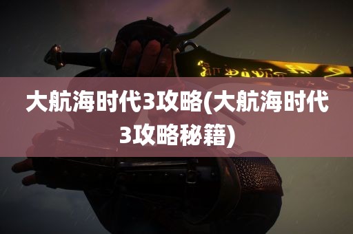 大航海时代3攻略(大航海时代3攻略秘籍)