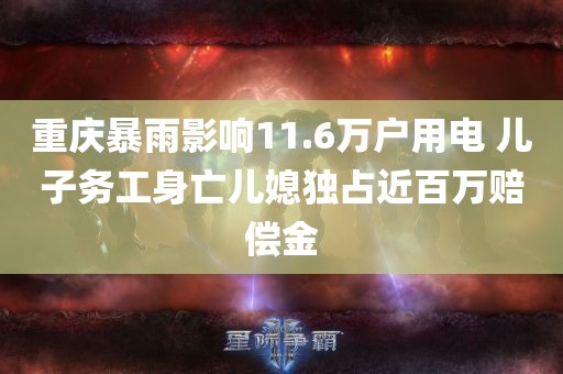 重庆暴雨影响11.6万户用电 儿子务工身亡儿媳独占近百万赔偿金