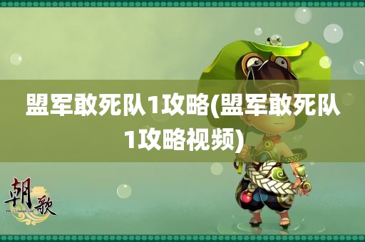 盟军敢死队1攻略(盟军敢死队1攻略视频)