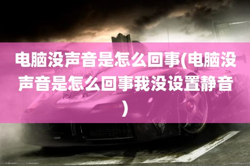 电脑没声音是怎么回事(电脑没声音是怎么回事我没设置静音)