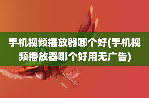 手机视频播放器哪个好(手机视频播放器哪个好用无广告)