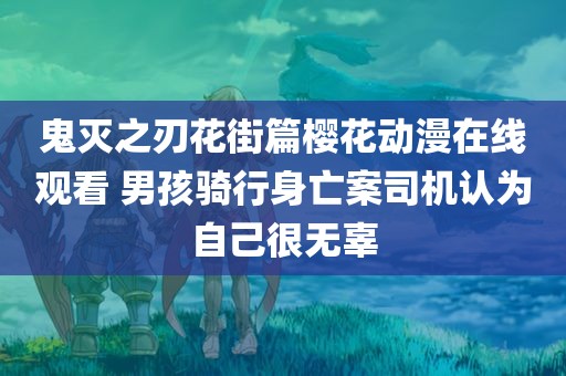 鬼灭之刃花街篇樱花动漫在线观看 男孩骑行身亡案司机认为自己很无辜