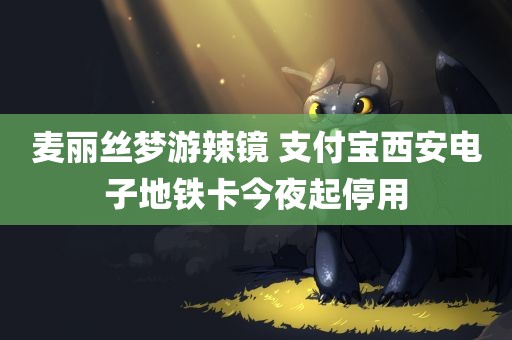 麦丽丝梦游辣镜 支付宝西安电子地铁卡今夜起停用