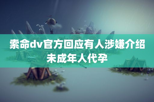 索命dv官方回应有人涉嫌介绍未成年人代孕