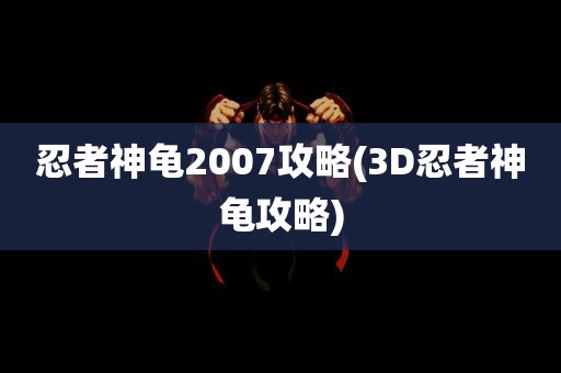 忍者神龟2007攻略(3D忍者神龟攻略)