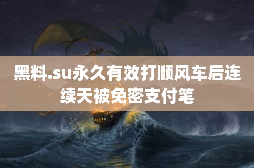 黑料.su永久有效打顺风车后连续天被免密支付笔