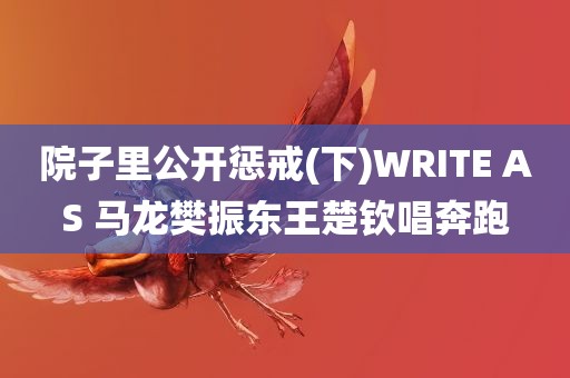 院子里公开惩戒(下)WRITE AS 马龙樊振东王楚钦唱奔跑