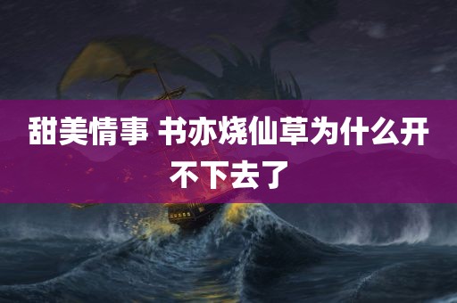 甜美情事 书亦烧仙草为什么开不下去了