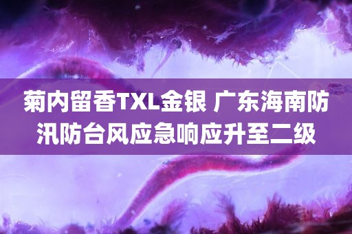 菊内留香TXL金银 广东海南防汛防台风应急响应升至二级