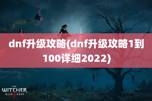 dnf升级攻略(dnf升级攻略1到100详细2022)