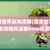 魔兽世界副本攻略(魔兽世界副本攻略风波赛boss视频)