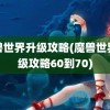 魔兽世界升级攻略(魔兽世界升级攻略60到70)