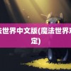 魔法世界中文版(魔法世界观设定)