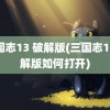 三国志13 破解版(三国志13破解版如何打开)