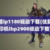 佳能ip1180驱动下载(佳能打印机lbp2900驱动下载)