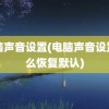 电脑声音设置(电脑声音设置怎么恢复默认)