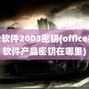 办公软件2003密钥(office办公软件产品密钥在哪里)