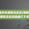 (电脑开机屏幕没反应)电脑开机屏幕没反应键盘灯不亮